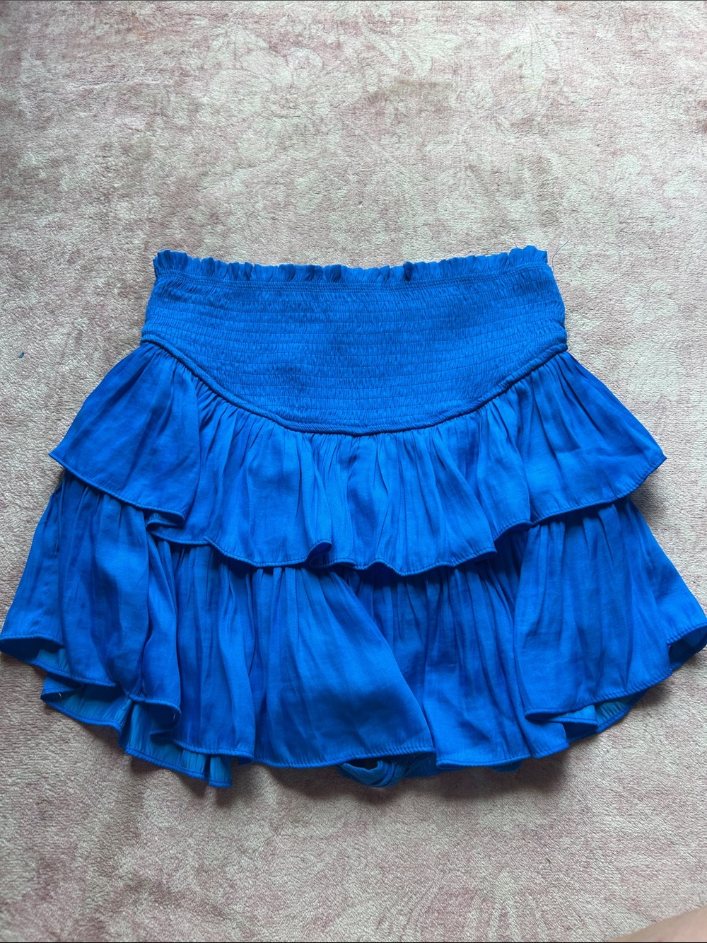 Mustard Seed Royal Blue Tiered Smocked Mini Skirt